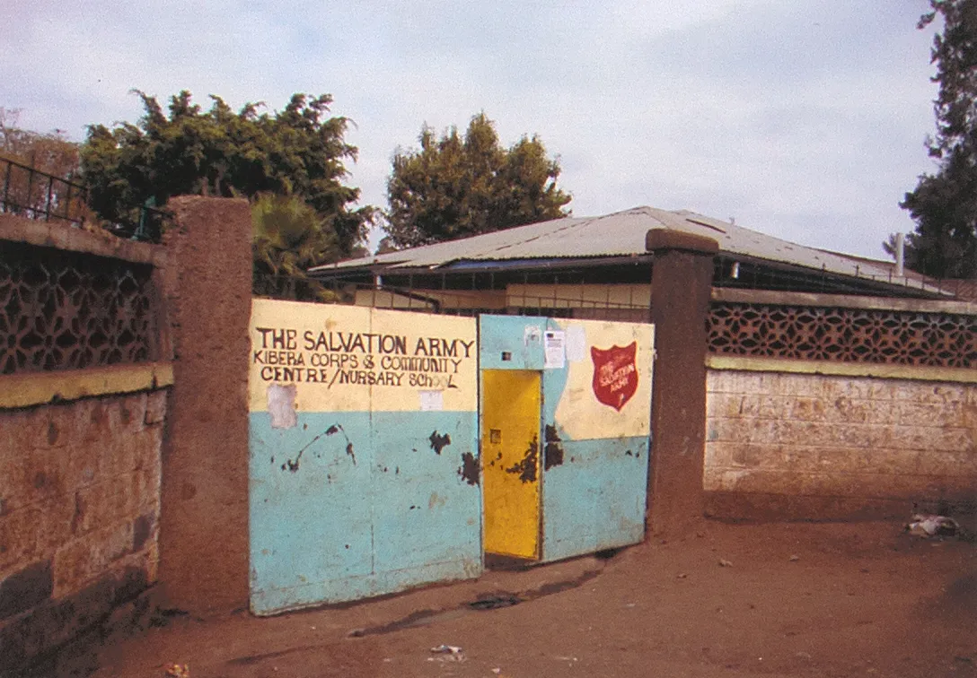 Entrance to the Salvation Army Kibera Corps community centre and nursery school in Nairobi, Kenya